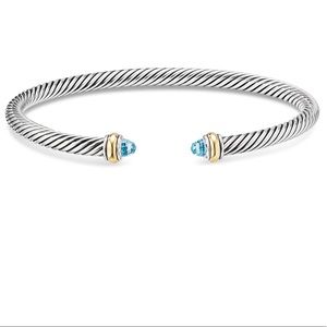 David Yurman Cable Bracelet with Aquamarine